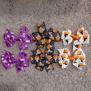 Halloween Themed Hair Bows Set NWOT